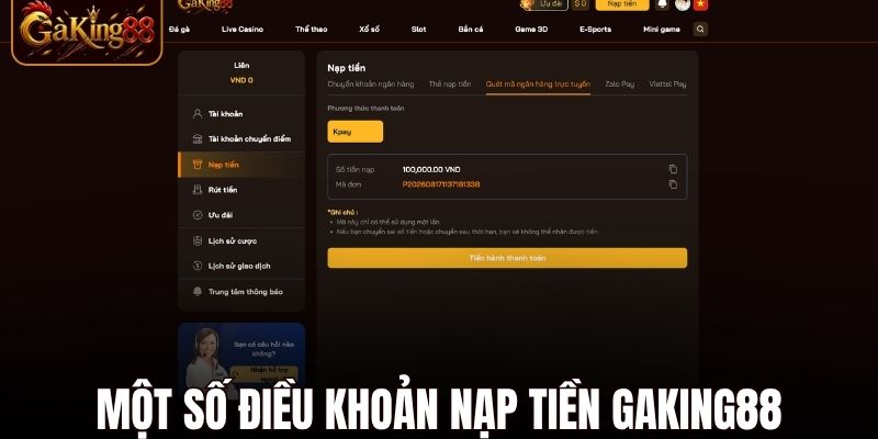 Nạp Tiền GAKING88